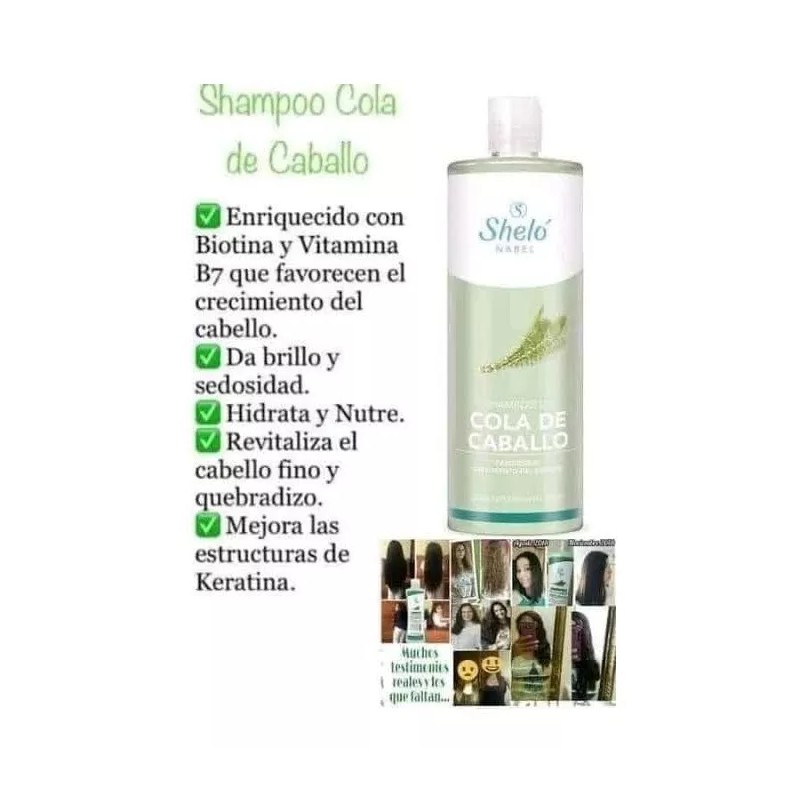 Sheló Nabel Shampoo Cola De Caballo 950 Ml Brillo Sedosidad