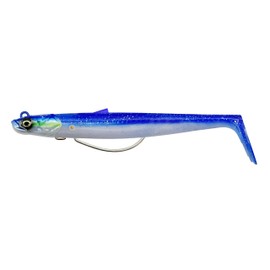 Savage Gear Sandeel V2 Weedless Rubber Fish + 1 Jig Head Size / Weight / Colour: 11.5 cm / 22 g / Blue Pearl Silver UV