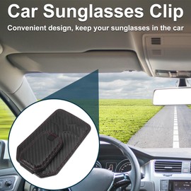TUCKBOLD Car Sunglasses Clip Magnetic Universal Sun Visor Eyeglasses Holder Clip PU Leather Carbon Fiber 11x8cm 1 Pcs