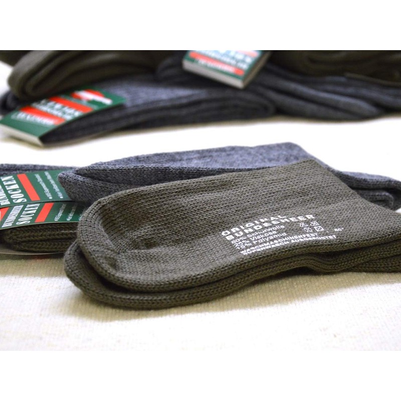 ZIMMERBAUER 3 Pairs of Wool German Army Socks, Work Socks,