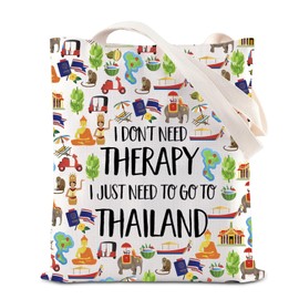 KUIYAI Thailand Tote Bag Thailand Vacation Gift Thailand Souvenir Gift Thailand Lovers Gift Thailand Travel Gift Weekend Trip Gift (ThailandToteBS)