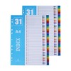 JALVPI 2 x 31-Piece A4 Index Dividers for Folders, Plastic,