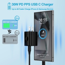 30W Fast Charger Block Type C Wall Adapter Quick Charger for Motorola G Stylus 5G/Edge 2024/G 5G/G Power/G Fast/G Pure/Edge 50 Ultra/X50 Ultra/Razr 50 Ultra/Razr+/G75/G85,Android Phone Charger Plug
