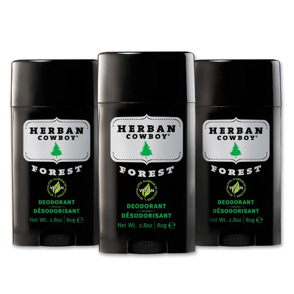 Herban Cowboy Forest Deodorant Maximum Protection 2.8 Ounce, 3 Pack