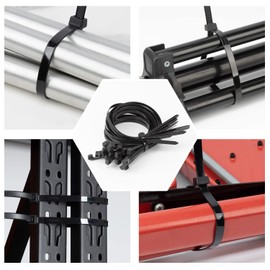 XINGO XINGO 16 inch Black Zip Ties Heavy Duty 100 PCS, 200 LBS Ultra Strong Plastic Wire Ties, Large Cable Ties Extra Long Tie Wraps, Indoor and Outdoor UV Resistant