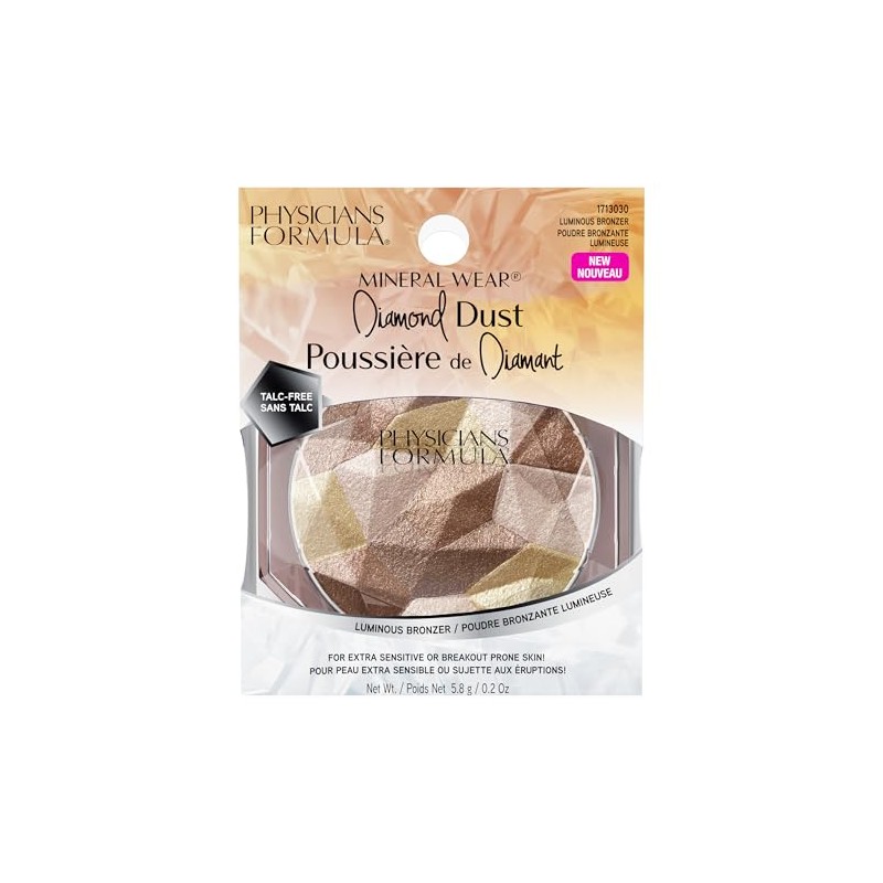 Physicians Formula Luminous Bronzer Mineral Wear Diamond Dust, Acabado Luminoso