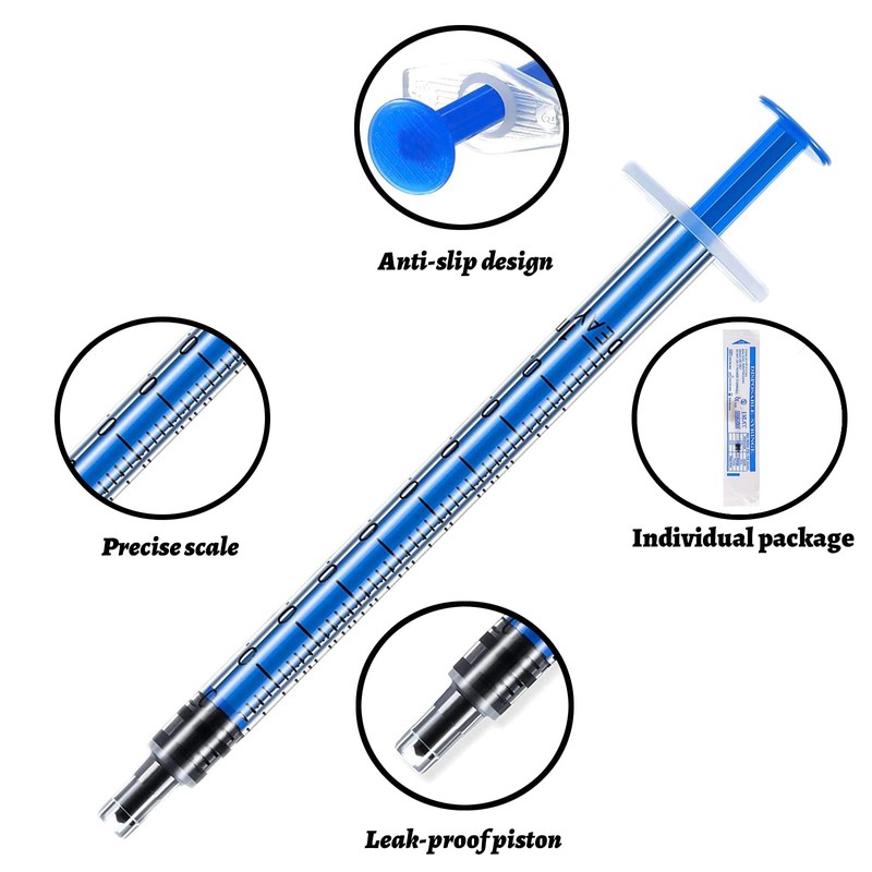 Symphonyw 1ml Disposable Syringes, 30 Pcs Pack Polypropylene Plastic, Sterile,