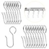 Auvotuis 30Pcs Curtain Track Hooks, Stainless Steel Small Curtain Hooks S Shaped Metal Curtain Wire Hooks for Ceiling Curtain Drape, Pin-On Drapery