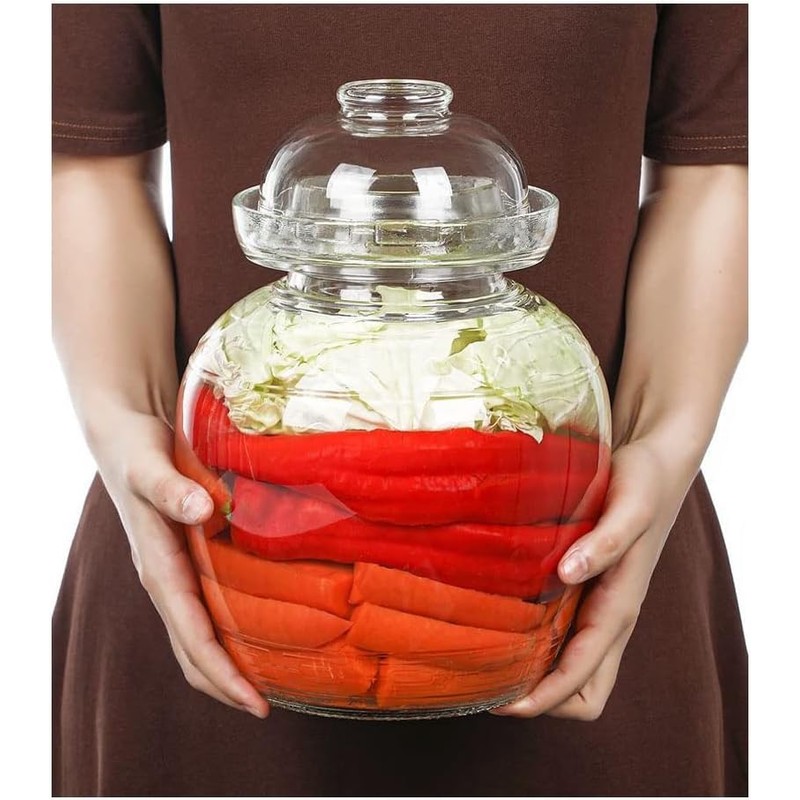 Aosnttol Glass Jar with Lid Pickle Jar, 1.5L Wide Mouth