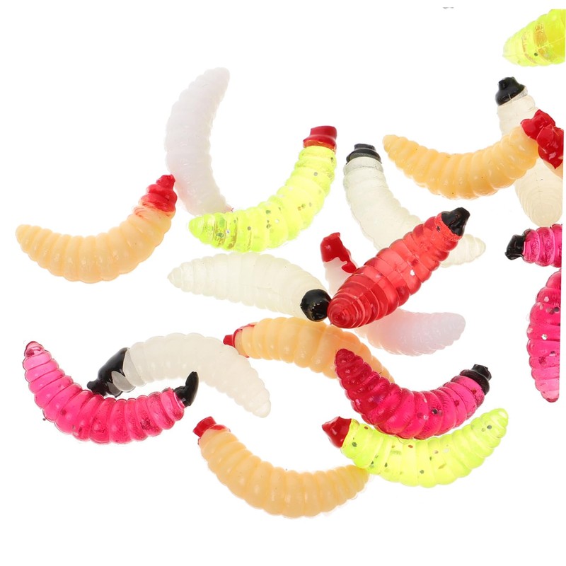 WHAMVOX Pcs Bionic Maggot Bait Soft Fishing Lures for Freshwater