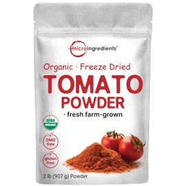 Organic Tomato Powder, 2lbs | Fresh Freeze-Dried Farm Grown Tomatoes Source | Raw Savory Flavor | Great for Cooking or Baking | Non-GMO, Vegan Friendly, Gluten Free, Bulk Size
