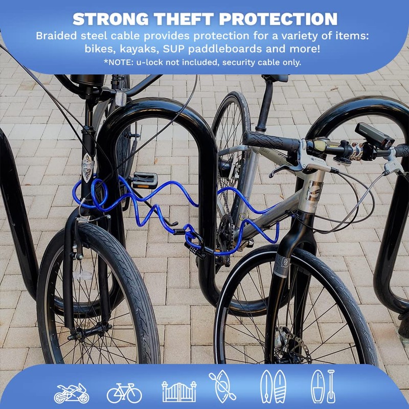 DocksLocks Weatherproof Coiled Security Cable (5ft to 25ft Lengths) with