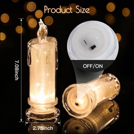 Velas LED sin llama (diámetro 2.5 pulgadas x altura): velas LED parpadeantes, pilas incluidas, velas de pilar para interiores y exteriores, funcionan con pilas, para graduación, fiesta, boda, casa, decoración de computadora (2 unidades, amarillo)