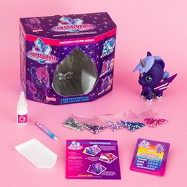 CRYSTALVERSE - Classic Apollo Unicorn Figure - Craft Set for Kids - 1500 Crystals in 5 Colours, 1 Moulded Unicorn Model, 1 Wax Crayon Crystal Applicator, 1 Bottle of Glue & Many More