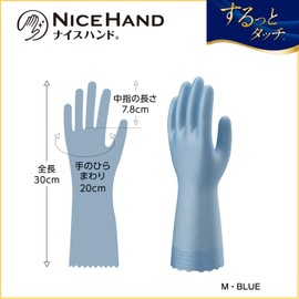 (Showa Glove) Nice Hand Surutoto Touch M Size Sapphire Blue 1 bag