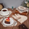 BENECREAT レースプレイスマット 6枚26.6ｘ21.4cm ヴィンテージ レースカップコースター ドイリーマット 花柄刺繍 花瓶敷き 滑り止め テーブルマット