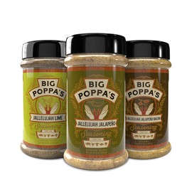 Big Poppa’s Jallelujah Seasoning Set – Gourmet Spice Trio with Jalapeño, Jalapeño Bacon & Lime Rubs – Seasonings for Chicken, Pork & More – Ultimate Grilling, Roasting & Backyard BBQ Bundle (3 Pack)