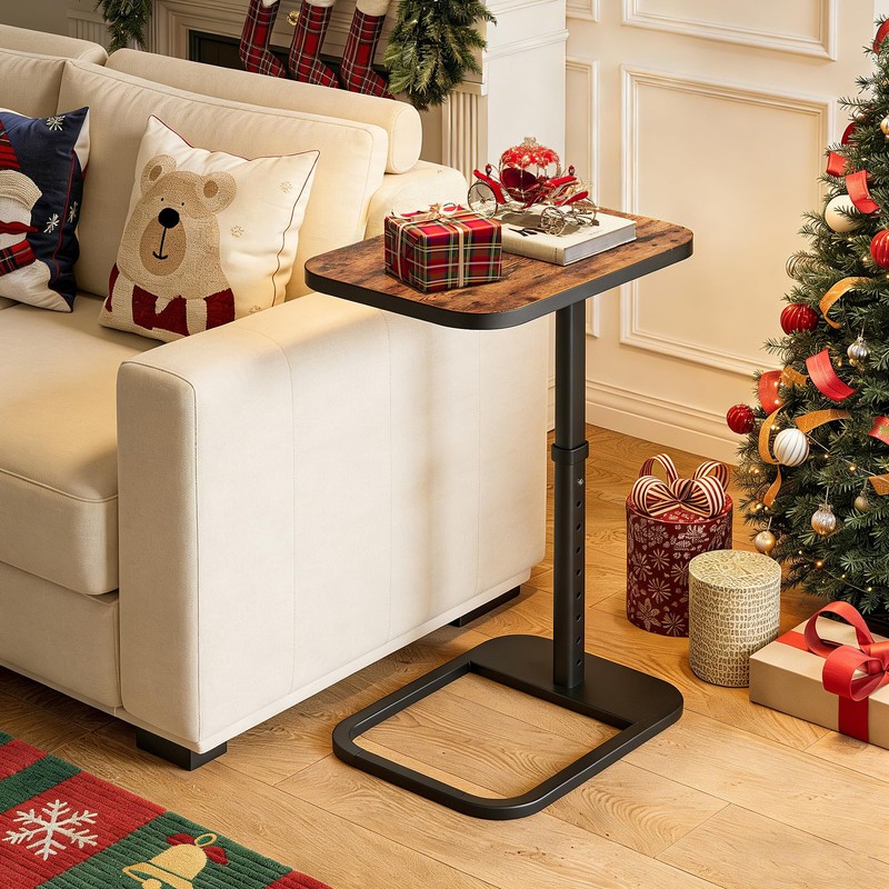 Kitstorack TV Tray Table, Adjustable Height & Flip-Top & Rounded