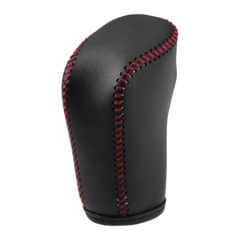 A ABSOPRO Gear Shift Head Knob Cover Transmission Lever Trim for Honda Civic 11th Gen 2022 2023 Faux Leather Black Red Stitches