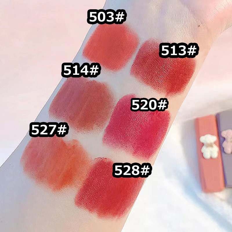HENGFANG Bear Matte Lipstick Velvet Soft Mist 3.8g Lipstick (527#)