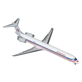 DCD McDonnell Douglas MD-90 Aircraft Toy American Airlines Commercial Model (N904RA) White Red Blue Stripes 'Gemini 200' Resin