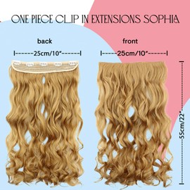PRETTYSHOP 40 cm or 55 cm Clip-In Hair Extensions, Voluminous and Wavy Hairpiece
