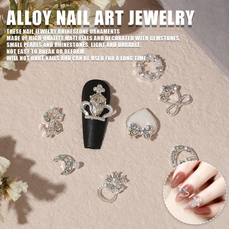 Nail Parts, Ribbon, Heart, Set of 24, 3D 3D, Large,