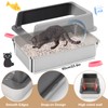 2 Pack Stainless Steel Cat Litter Box with Lid, Large