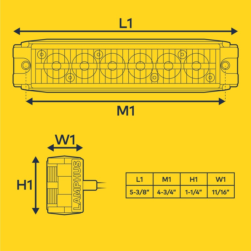 LAMPHUS NanoFlare 5" 6W Amber Red LED Surface Mount Police