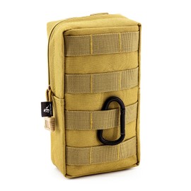 Little Fire Craft Tactical Pouch Drawstring Nylon Molle Pouch Outdoor Waist Bag Multi-Purpose Water-Resistant (Tan)