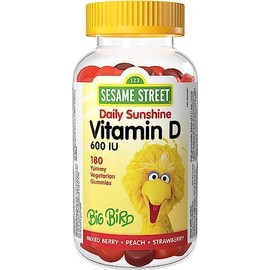 Webber Naturals Sesame Street Daily Sunshine Vitamin D3 Kids Gummy by Webber Naturals, 180 Gummies, 600 IU of Vitamin D Per Gummy, For Children Age 3 and Up