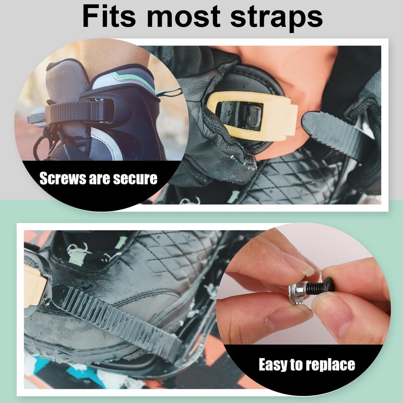 16pcs Snowboard Binding Screw Set, M4x7.5mm Snowboard Binding Hardware Metal