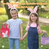 Linelglobal Easter Hunt Bag Happy Easter Non-Woven Bag Reusable Tote