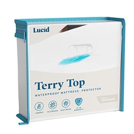 LUCID Premium Hypoallergenic 100% Waterproof Mattress Protector - Universal Fit, Cotton Terry Top, Twin XL