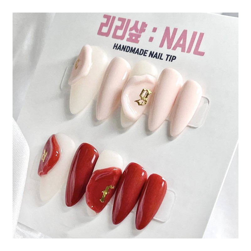 Plain sealing handmade nail tips, fall/winter - white / 플레인