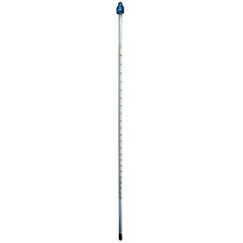Thermometer, glass, -10 to +210 °C, external height 405 mm, external width 6.5 mm, temperature measurement range -10 °C to +210 °C, temperature test