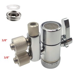 Eryuan Two Way 1/4" 3/8" OD Tubing Faucet Diverter Valve for Water Diversion M22 X M24 - 3/8