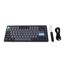Wireless Mechanical Keyboard 84 Keys 2.4G+BT5.0+Type C 3 Connections 75% Low Profile Layout Keyboards RGB Light Effect for Tablet Laptop Smartphone