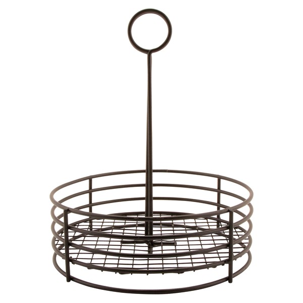 G.E.T. Enterprises Black Round Stainless Steel Condiment Caddy Iron Teflon