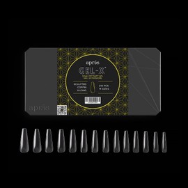 Apres Gel-X® Coffin Box of Nail Tips | 280 Gel-X Tips, Soft Gel Tips, 14 Sizes 00-9 | Half-sizes Included
