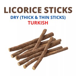 Niba 100 % Natural Dry Organic Turkish Licorice Root Sticks - 3 oz. (3/16 Pound)