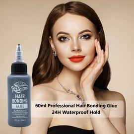 Hair Glue for Quick Weave 2oz - Professional Hair Bonding Glue for Wigs & Hair Extensions | Strong Hold, Waterproof & Non-Damaging Formula | Easy Application with Precision Nozzle 60ml Black
