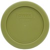 Pyrex (2) 7202 Glass Bowls & (2) Pyrex 7202-PC Olive
