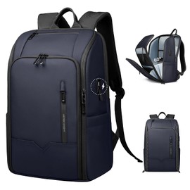 Business Backpack Computer Bag for 15.6 Inch Laptop for Men Women with USB Charging Port Water-Resistant Anti-theft Luggage Backpack Suitcase Casual Daypack for College Weekender Hikking Travel-Blue