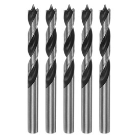 sourcing map 5pcs Brad Point Drill Bits 9.5mm(24/64") Dia Straight Round Shank Drill Metric Brad Point 3" Drilling Depth Spiral Twist Drill Bits for Carpenter Woodworking Plastic Rubber