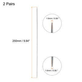 uxcell 2 Pairs Knitting Needle Set, 1.6mm Diameter 9.84 Inches Length Stainless Steel Double Pointed Sweater Needles for Handmade Projects DIY Knitting