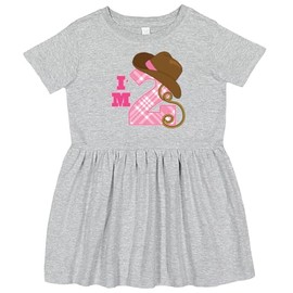 inktastic 2nd Birthday 2 Year Old Cowgirl Hat Toddler Dress 3T Heather Grey 2ed9c