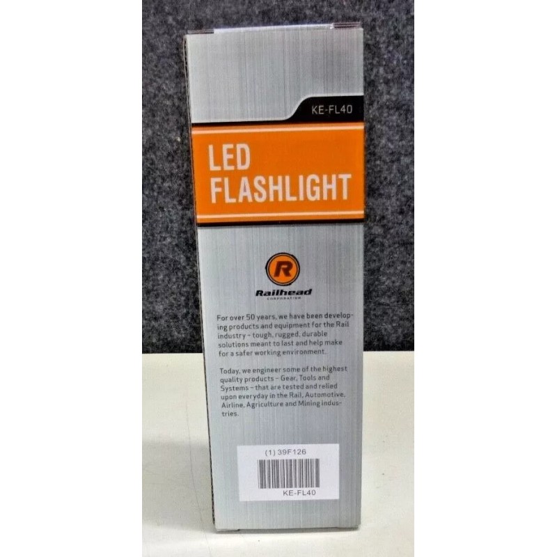 RAILHEAD NEW! RAILHEAD GEAR Handheld Flashlight: D Battery, LED, 7.75