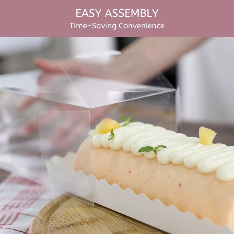 Foxegg Swiss Roll Cake Box with window Long Pumpkin Roll