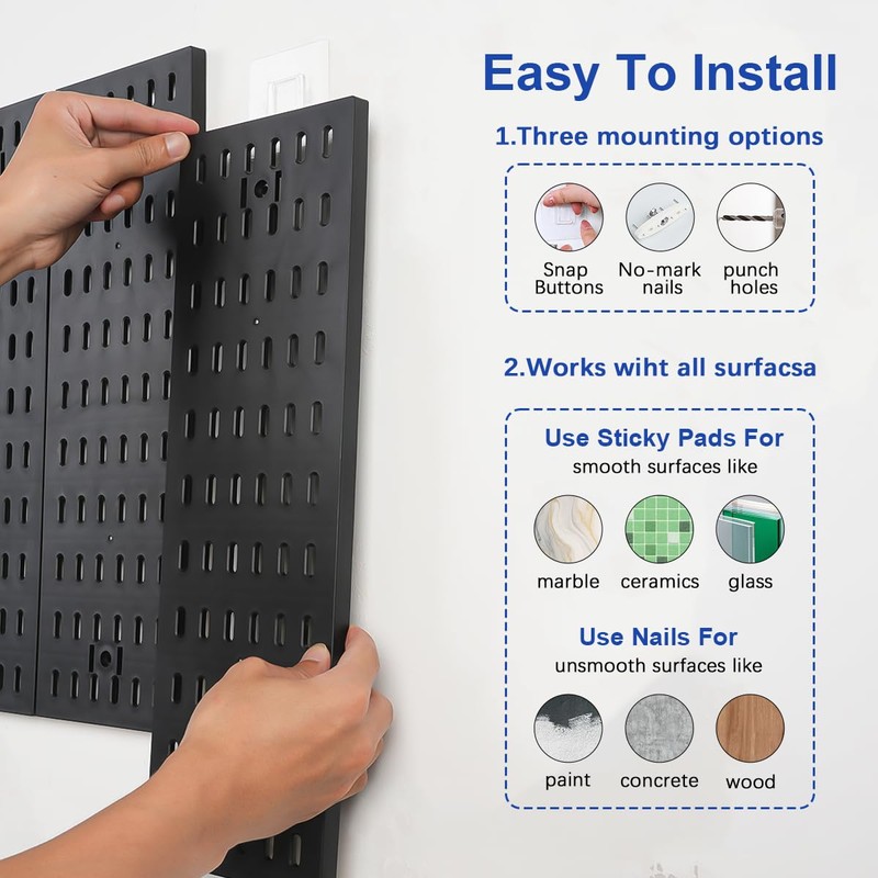 Pegboard Wall Organizer - Modular System for Gaming Setup, Office